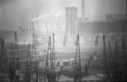1945 onwards - From a skyline once full of cranes, Bede sees the closure of the nearby docks and helps unemployed dockers, and others in the community